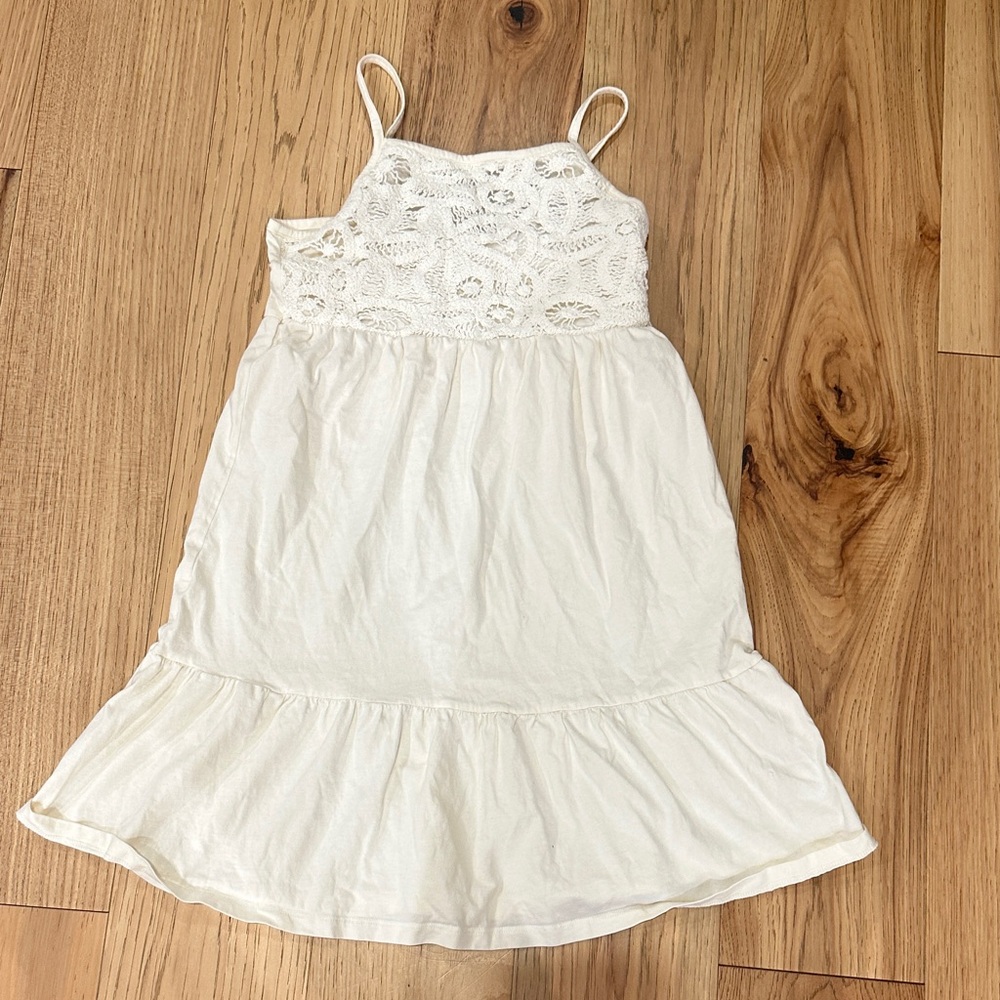Old Navy cream cotton Kids Dress with crochet detail